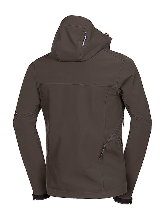 Χειμωνιάτικο Μπουφάν Softshell Αδιάβροχο και Αντιανεμικό Καφέ