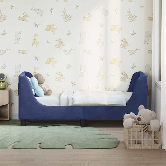 Kinderbett Einzel Blau für Matratze 76x145cm