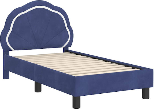 Pat Pentru Copii Single Albastru Pentru Saltea 83x148cm