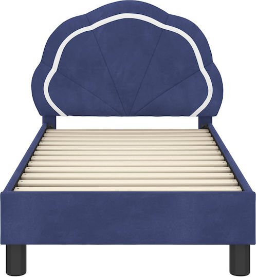 Pat Pentru Copii Single Albastru Pentru Saltea 83x148cm