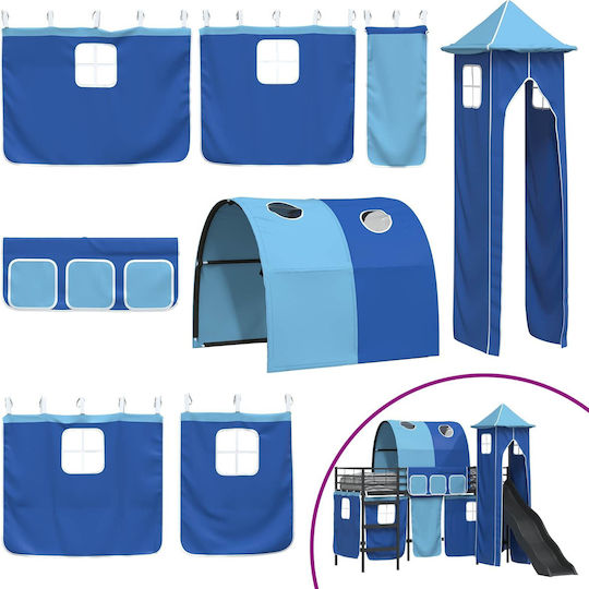 Kinderbett Hochbett Einzeln Schwarz für Matratze 90x190cm