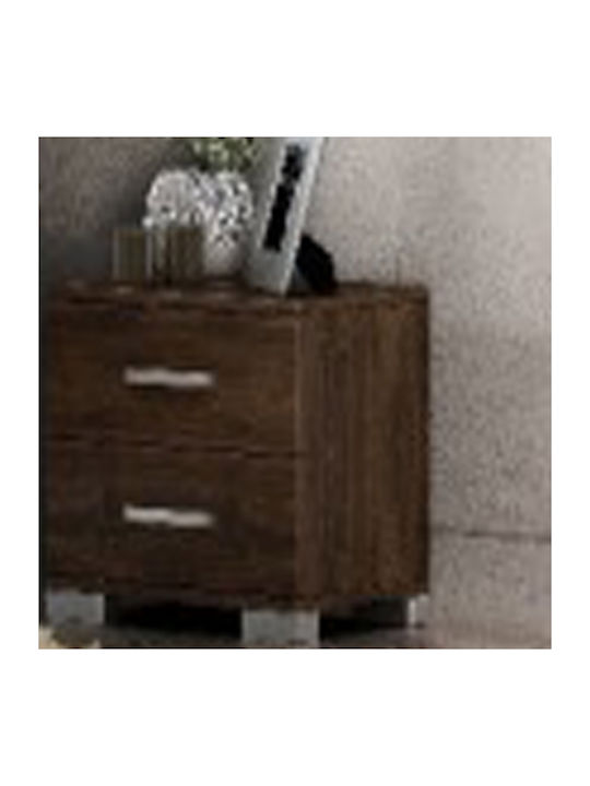 Pat Simplu Tapițat cu Material Maro pentru Saltea 90x200cm