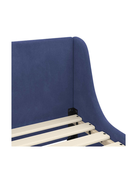 Pat Pentru Copii Single Albastru Pentru Saltea 86x205cm
