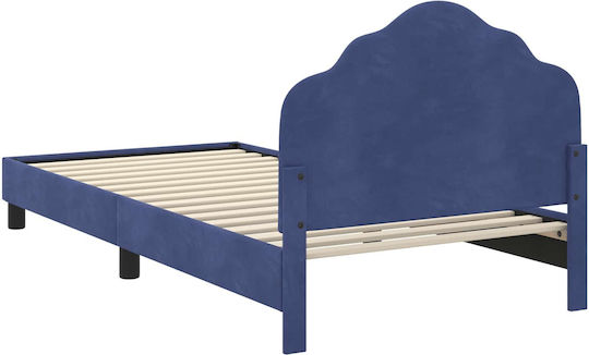 Pat Pentru Copii Single Albastru Pentru Saltea 94x208cm