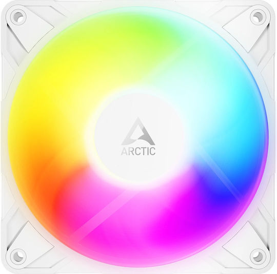 Arctic P12 Pro Reverse Blade Case Fan 120mm 3000rpm 73cfm with ARGB Lighting and 3-Pin 4-Pin PWM Connection 3pcs White