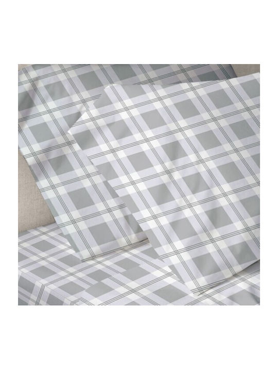 Sunshine Mint 152 Double Bed Sheets Set 200x250cm Check 4 Pieces