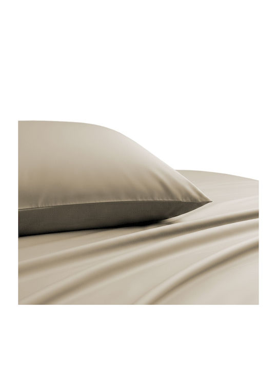 Melinen Sheet Super-Double with Elastic 160x200+35cm. Lavish Beige