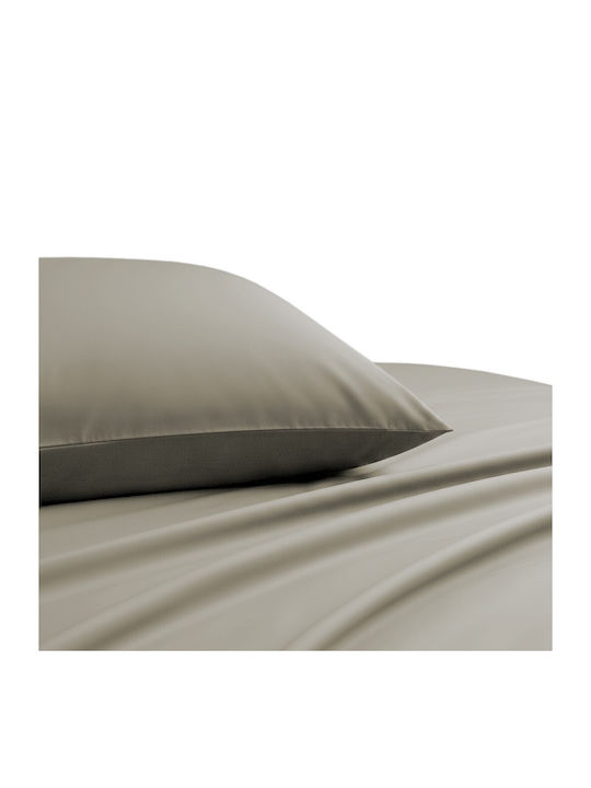 Melinen Cearșaf Super dublu cu Elastic 160x200+35cm. Lavish Olive/grey