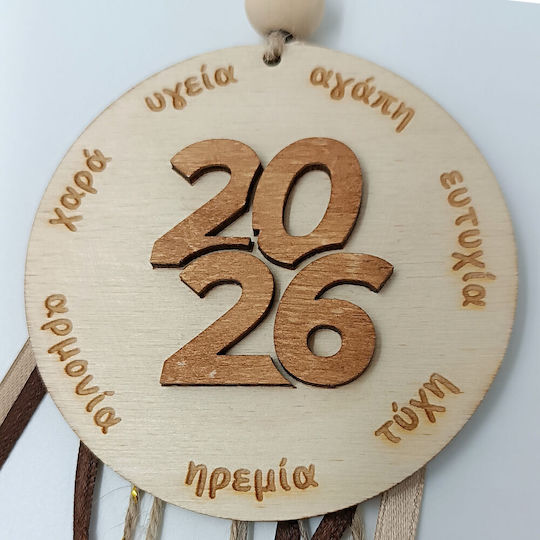ToXylo Handmade Hanging Lucky Charm with Wishes Beige made of Wood 2026 1pcs