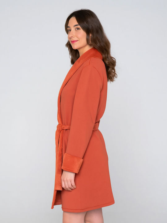 Jeannette Lingerie Winter Damen Robe Terracotta