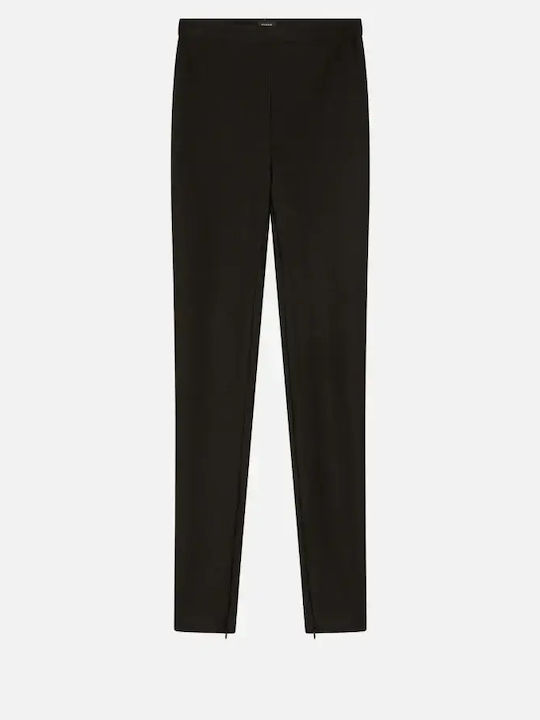 Poe Women's Fabric Trousers Slim Fit Black