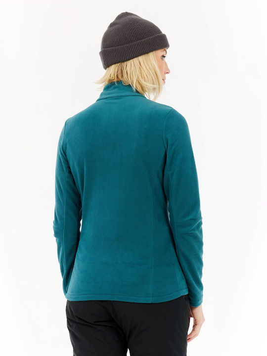 Winter Women's Fleece Blouse with Zipper Rainstorm Blue