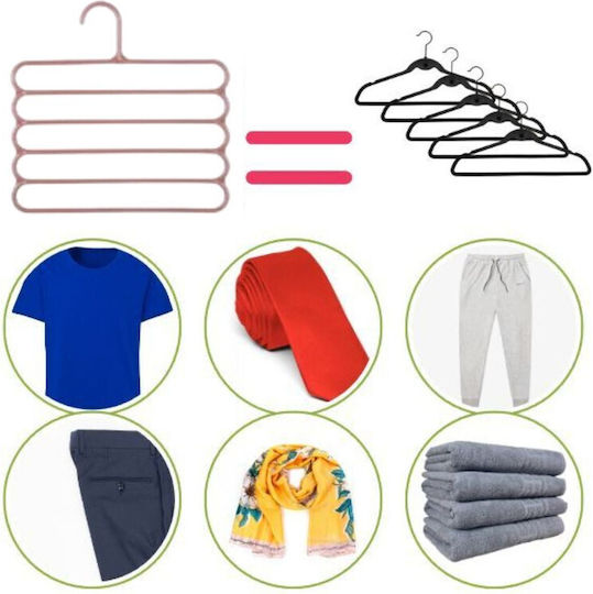 Umeraș pentru Dulap pentru pantaloni Plastic Maro 24buc