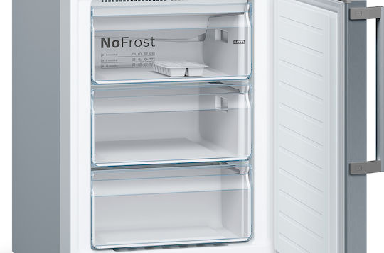 Bosch Ψυγειοκαταψύκτης 368lt Total NoFrost Υ203xΠ60xΒ66εκ. Metal Look KGN397LEQ