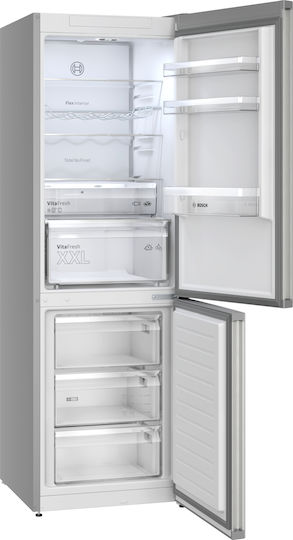 Bosch Ψυγειοκαταψύκτης 321lt Total NoFrost Υ186xΠ60xΒ66.5εκ. Inox KGN367LDF
