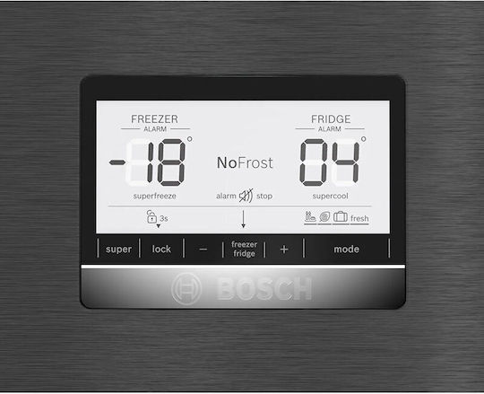 Bosch Kühl-Gefrierkombination 526Es Total NoFrost H186xB75xT80cm. Schwarz KGN76AXDR