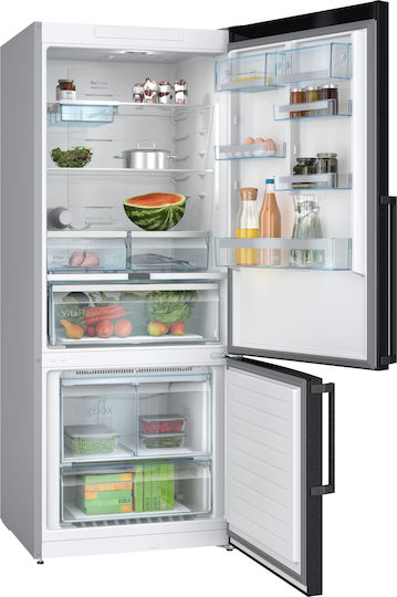 Bosch Kühl-Gefrierkombination 526Es Total NoFrost H186xB75xT80cm. Schwarz KGN76AXDR