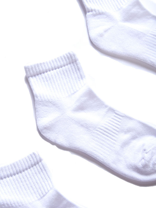 Șosete Unisex Sportive Scurte Pachet Economic 3 Perechi Albe
