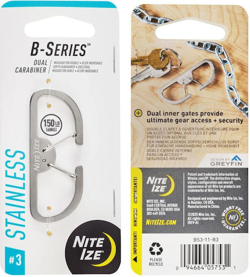 Carabinier Seria B Dual Carabinier Nr 3 Inox Bs3-11-r3 Nite Ize