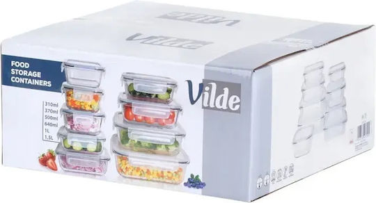 Vilde Set of Glass Lunch Containers Transparent 9 Pieces