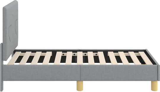 Pat Pentru Copii Single Gri Pentru Saltea 79x148cm