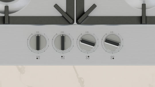Neff N 70 Εστία Φυσικού Αερίου Αυτόνομη 58.2x52εκ. Ασημί
