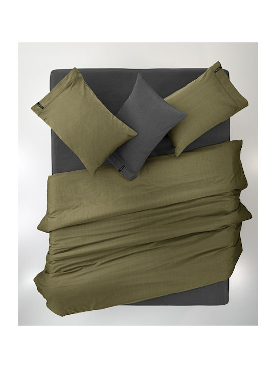 Guy Laroche Cotton Duvet Cover Super King 255x245 Minimal Khaki