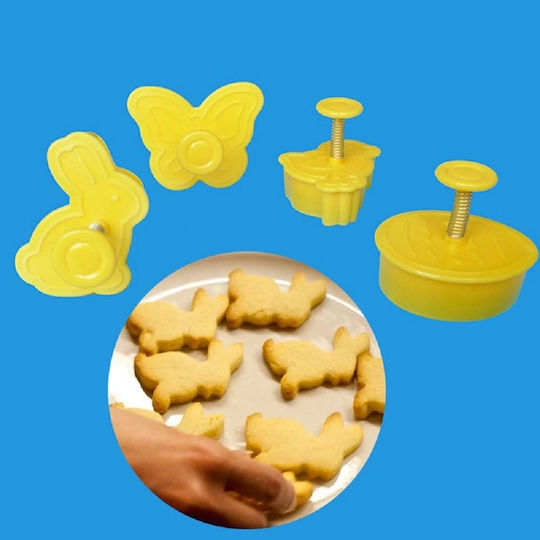 Jup Mold Set *11143-87 8865-20 4 Pieces Bunny Chick Egg Butterfly Yellow