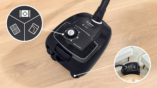 Bosch BGB38BA1 Прахосмукачка 600W С торба 4лт Черна