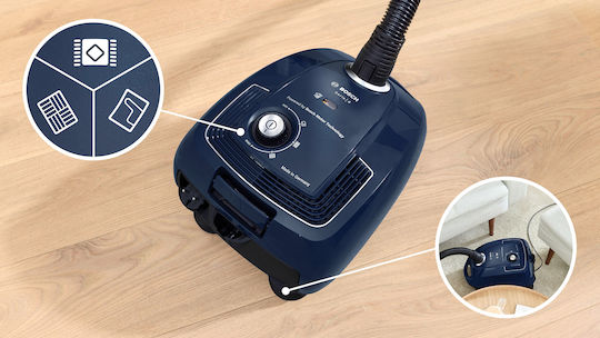 Bosch BGB38BU3H Ηλεκτρική Σκούπα 600W με Σακούλα 4lt Μπλε