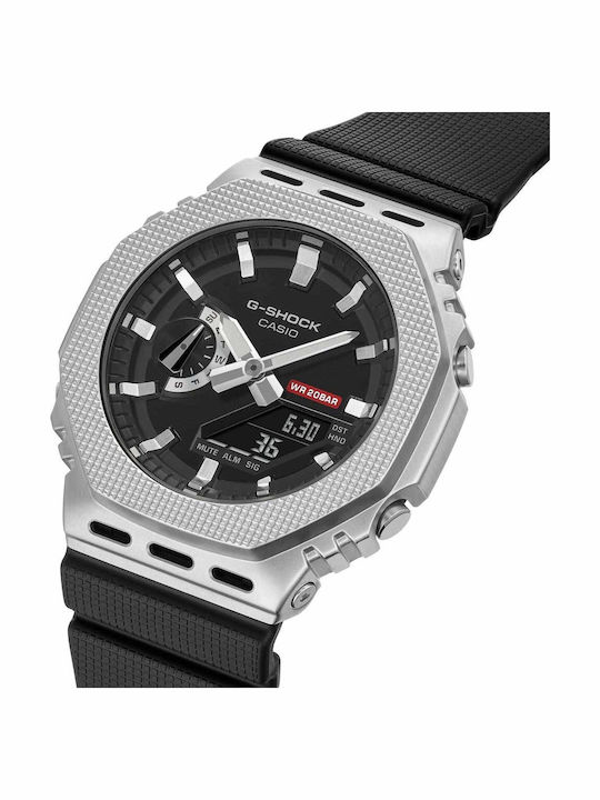 Casio Дигитален Мъжки Часовник Хронограф На Батерия С Черна Каучукова Каишка