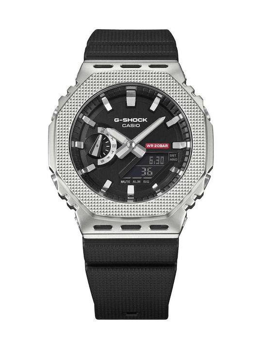 Casio Дигитален Мъжки Часовник Хронограф На Батерия С Черна Каучукова Каишка