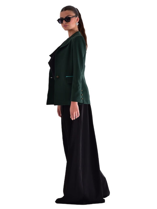 Blazer pentru femei Cu talie Sacou Green