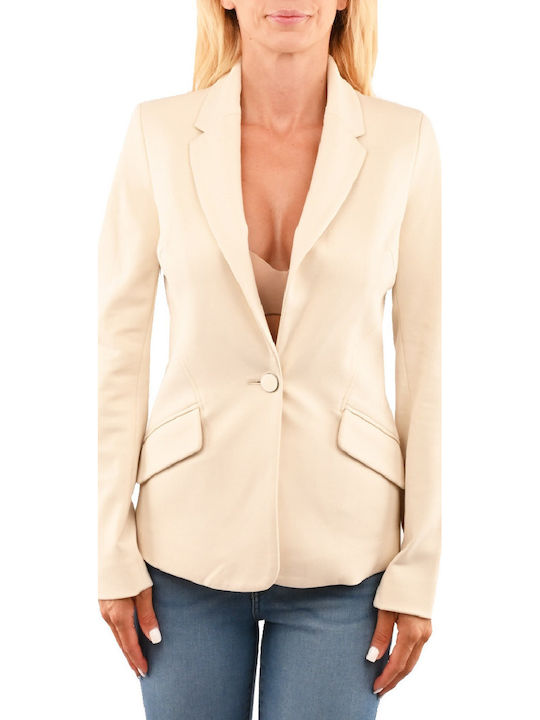 Guess Long Women's Waisted Blazer Beige