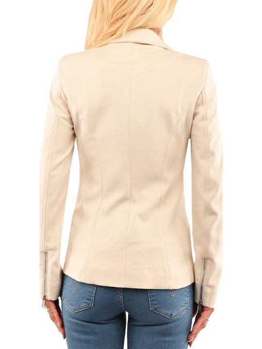 Guess Long Women's Waisted Blazer Beige