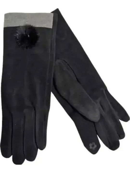 Set with Beanie Knitted in Gray color