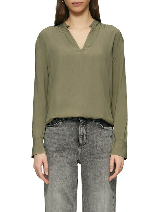 Langärmelig Damen Hemd Khaki