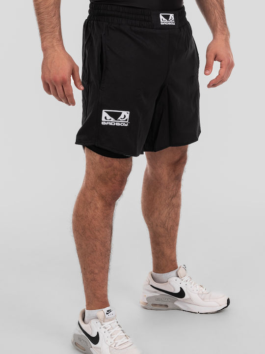 2 in 1 Αθλητική Ανδρική Βερμούδα Black/white