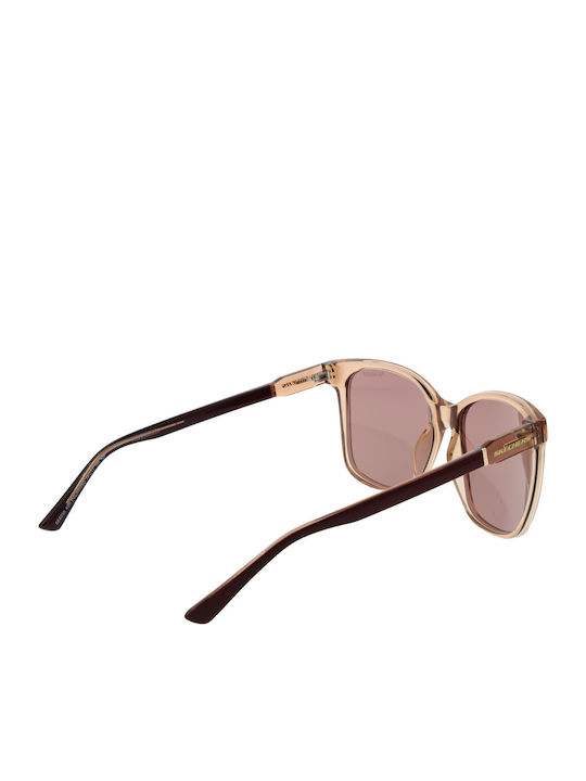 Skechers Women's Sunglasses with Beige Plastic Frame and Brown Polarized Lens SE6295 5445H