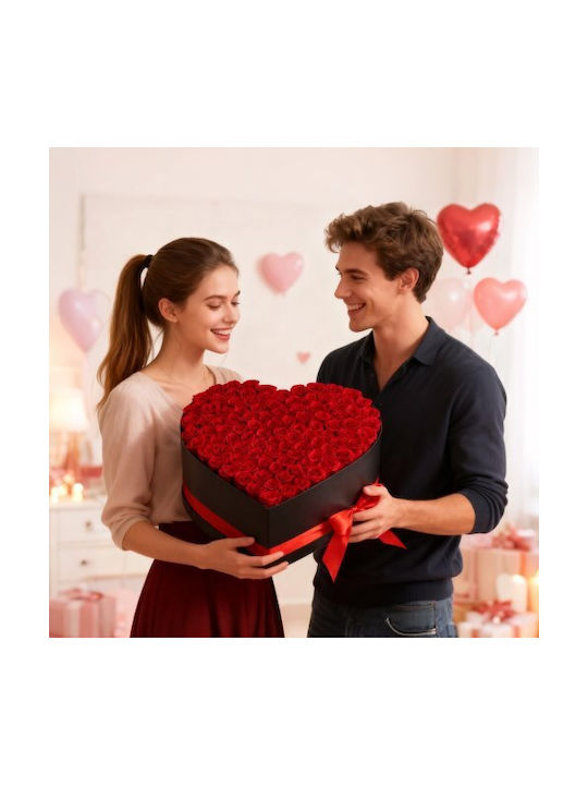Vevor Αιώνια Τριαντάφυλλα Forever Flowers 100 Διατηρημένα Τριαντάφυλλα Καρδιά