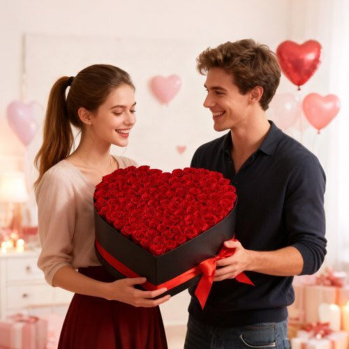 Vevor Αιώνια Τριαντάφυλλα Forever Flowers 100 Διατηρημένα Τριαντάφυλλα Καρδιά