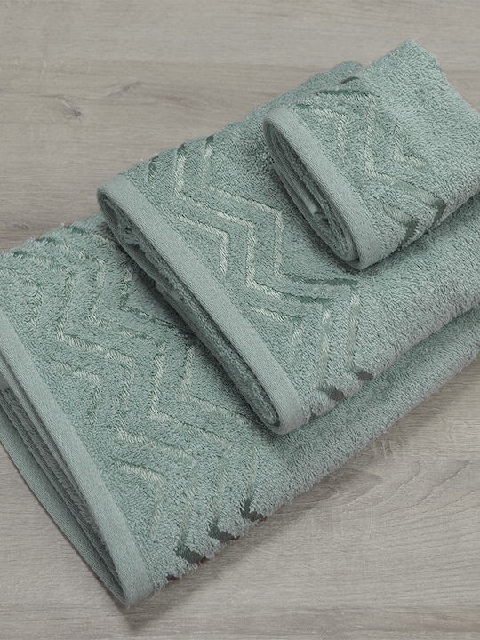 Lino Home Bath Towel Set 3pcs Wavie Mint Weight 450gr/m²