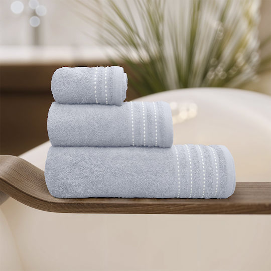 Lino Home Bath Towel Set 3pcs Veluva Light Grey Weight 450gr/m²