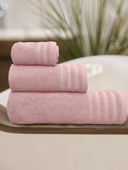 Lino Home Bath Towel Set 3pcs Veluva Coral Weight 450gr/m²