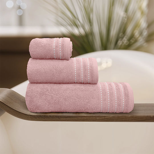 Lino Home Bath Towel Set 3pcs Veluva Coral Weight 450gr/m²