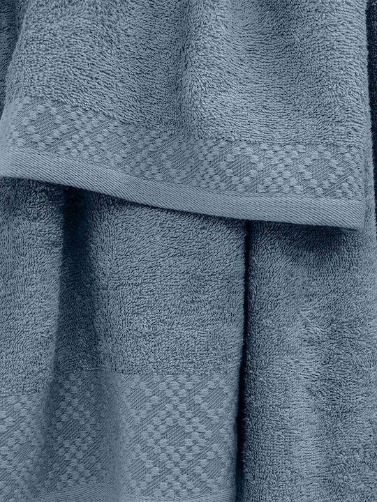 Lino Home Bath Towel Set 3pcs Serapha Petrol Blue Weight 450gr/m²
