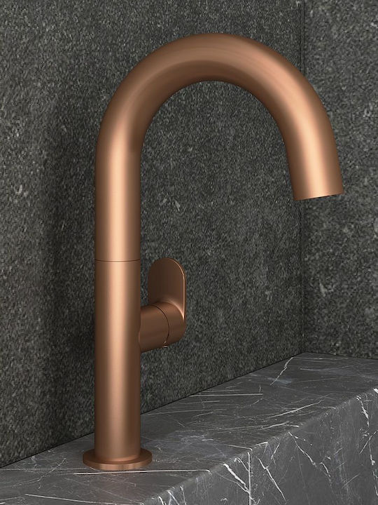 Orabella Mixing Tall Sink Faucet Rose Gold