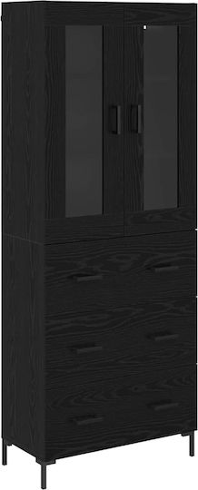 Highboard Κρεμαστή Βιτρίνα από Μοριοσανίδα με Τζάμι Φυσικό Highboard Κρεμαστή Βιτρίνα από Μοριοσανίδα με Τζάμι Φυσικό