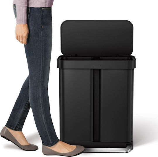 Simplehuman Recycling Waste Bin from Inox Steel with Pedal 58lt