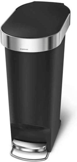 Simplehuman Simplehuman Mülleimer Aus Edelstahl Mit Pedal Schwarz 40lt